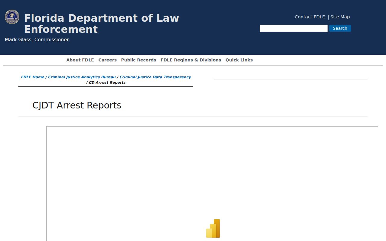 FDLE arrest reports dashboard