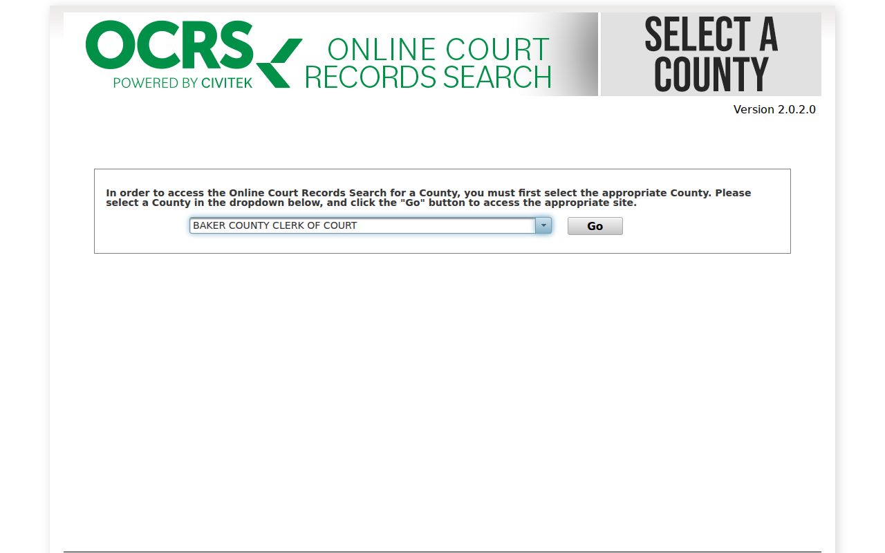 CiviTek county selector for Hamilton County court cases