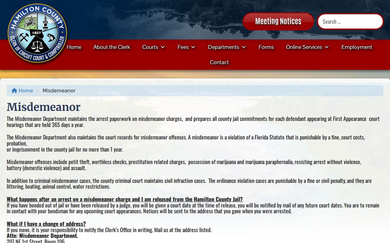 Hamilton County misdemeanor court case guidance